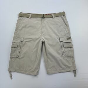 Unionbay Cargo Shorts Mens 44 Khaki Cotton Belted Utility Casual